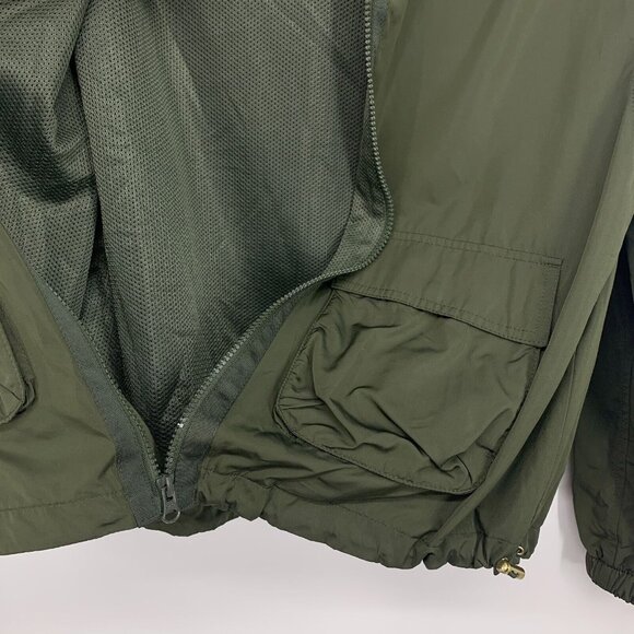Old Navy Active Windbreaker Jacket Green Hooded Zip Front Utility - Picture 7 of 10